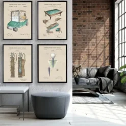 Framed Art-Kirkland's Home Golf Tee Patent Framed Art Print Tan