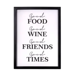 Wall Quotes & Signs-Kirkland's Home Good Food, Good Times Framed Wall Plaque White/Black