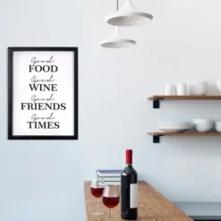 Wall Quotes & Signs-Kirkland's Home Good Food, Good Times Framed Wall Plaque White/Black