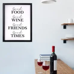 Wall Quotes & Signs-Kirkland's Home Good Food, Good Times Framed Wall Plaque White/Black