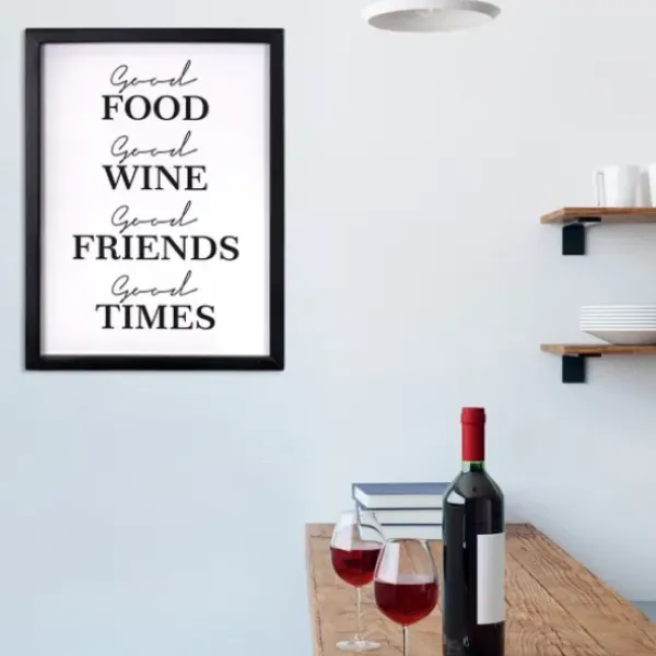 Wall Quotes & Signs-Kirkland's Home Good Food, Good Times Framed Wall Plaque White/Black