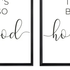 Wall Quotes & Signs-Kirkland's Home Good To Be Home Black Framed Art Prints, Set Of 2 Black/White