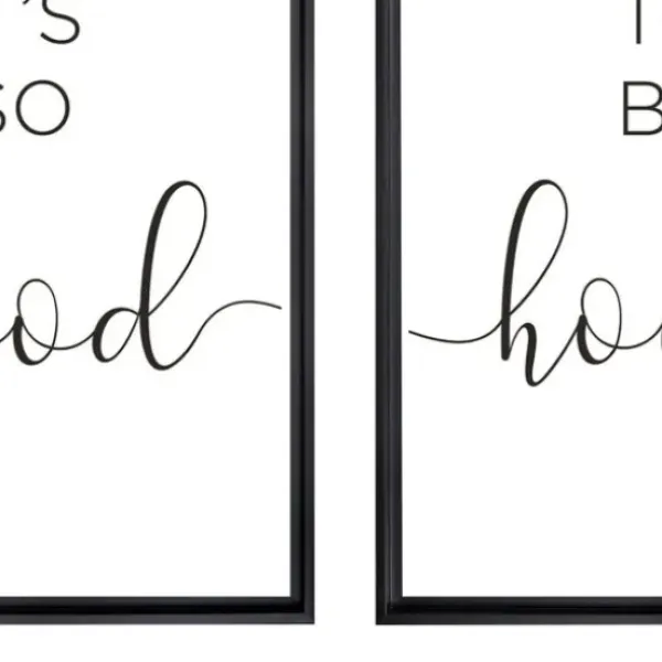 Wall Quotes & Signs-Kirkland's Home Good To Be Home Black Framed Art Prints, Set Of 2 Black/White