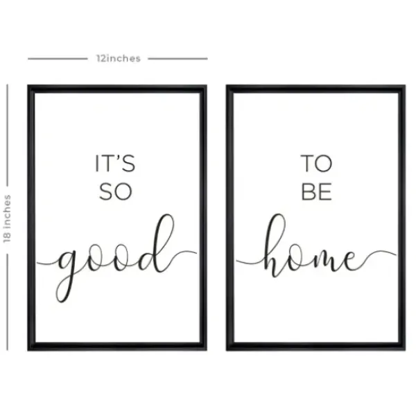 Wall Quotes & Signs-Kirkland's Home Good To Be Home Black Framed Art Prints, Set Of 2 Black/White