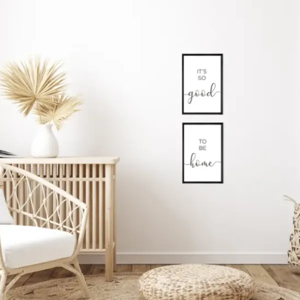 Wall Quotes & Signs-Kirkland's Home Good To Be Home Black Framed Art Prints, Set Of 2 Black/White