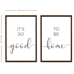 Wall Quotes & Signs-Kirkland's Home Good To Be Home Brown Framed Art Prints, Set Of 2 Brown/Black/White