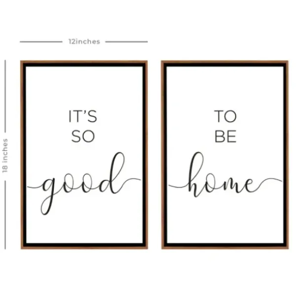 Wall Quotes & Signs-Kirkland's Home Good To Be Home Brown Framed Art Prints, Set Of 2 Brown/Black/White
