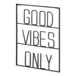 Wall Quotes & Signs-Kirkland's Home Good Vibes Only Metal Wall Plaque Black