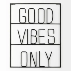 Wall Quotes & Signs-Kirkland's Home Good Vibes Only Metal Wall Plaque Black