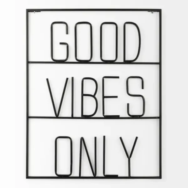 Wall Quotes & Signs-Kirkland's Home Good Vibes Only Metal Wall Plaque Black