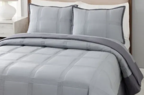 Quilts-Kirkland's Home Graham Full/Queen 3-Pc. Quilt Set Gray