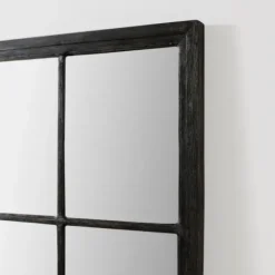 Full Length & Floor Mirrors-Kirkland's Home Grande Black Window Pane Leaner Mirror