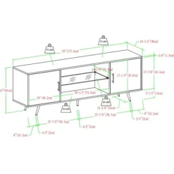 Tv Stands & Media Consoles-Kirkland's Home Graphite 2-Door Glass Shelf Media Cabinet Black