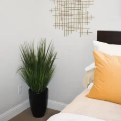 Arrangements & Greenery-Kirkland's Home Grass Arrangement In Black Cement Pot Green/Black