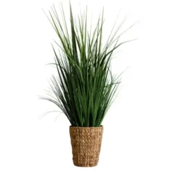 Arrangements & Greenery-Kirkland's Home Grass Arrangement In Natural Woven Basket Green
