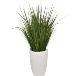 Arrangements & Greenery-Kirkland's Home Grass Arrangement In White Cement Pot Green/White