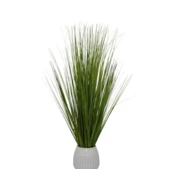 Arrangements & Greenery-Kirkland's Home Grass Arrangement In White Ribbed Pot Green/White