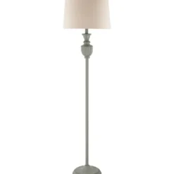 Floor Lamps-Kirkland's Home Gray Algood Metal Floor Lamp Ivory