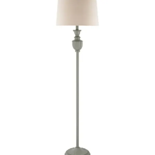 Floor Lamps-Kirkland's Home Gray Algood Metal Floor Lamp Ivory