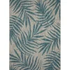Outdoor Rugs-Kirkland's Home Gray And Aqua Palm Leaves Outdoor Area Rug, 7X10 Gray/Blue