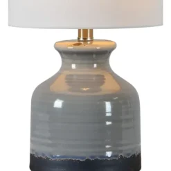 Table Lamps-Kirkland's Home Gray And Black Ceramic Table Lamp, Set Of 2 White