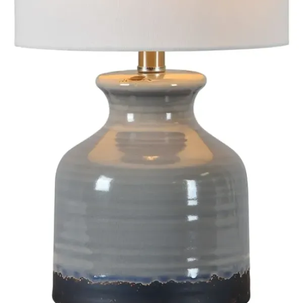 Table Lamps-Kirkland's Home Gray And Black Ceramic Table Lamp, Set Of 2 White