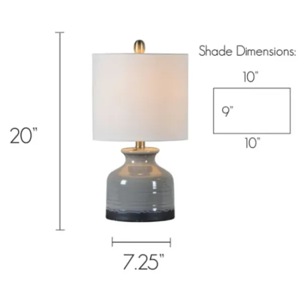Table Lamps-Kirkland's Home Gray And Black Ceramic Table Lamp, Set Of 2 White