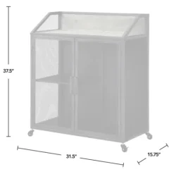 Kitchen Islands & Bar Carts-Kirkland's Home Gray And Black Mesh 2-Door Bar Cart