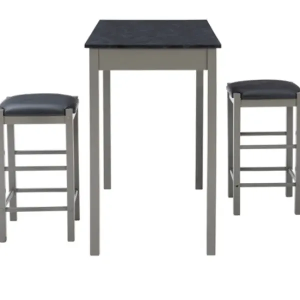 Dining Sets-Kirkland's Home Gray And Black 3-Pc. Stool And Table Set