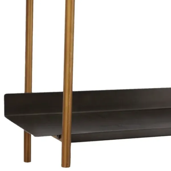 Shelves-Kirkland's Home Gray And Brass Metal Wall Shelf