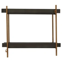 Shelves-Kirkland's Home Gray And Brass Metal Wall Shelf