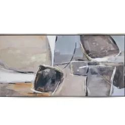 Framed Art-Kirkland's Home Gray And Brown Abstract Stones Framed Wall Art White/Gray/Brown