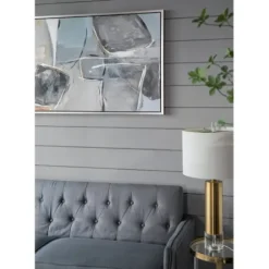 Framed Art-Kirkland's Home Gray And Brown Abstract Stones Framed Wall Art White/Gray/Brown