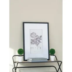 Framed Art-Kirkland's Home Gray And Cream Foliage 4-Pc. Framed Wall Art Set Gray/White