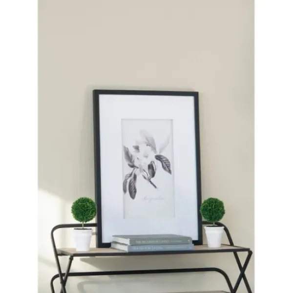 Framed Art-Kirkland's Home Gray And Cream Foliage 4-Pc. Framed Wall Art Set Gray/White