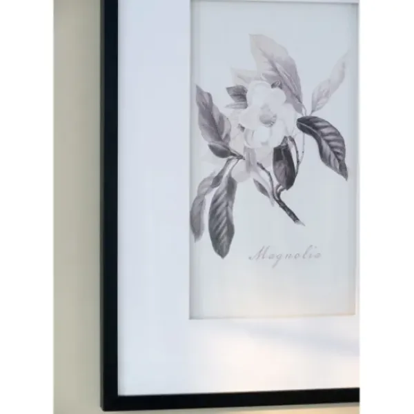 Framed Art-Kirkland's Home Gray And Cream Foliage 4-Pc. Framed Wall Art Set Gray/White