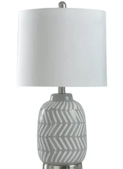 Table Lamps-Kirkland's Home Gray And Etched Table Lamp White