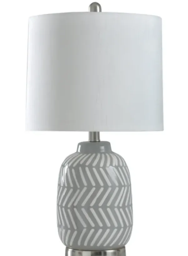 Table Lamps-Kirkland's Home Gray And Etched Table Lamp White