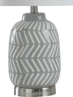 Table Lamps-Kirkland's Home Gray And Etched Table Lamp White
