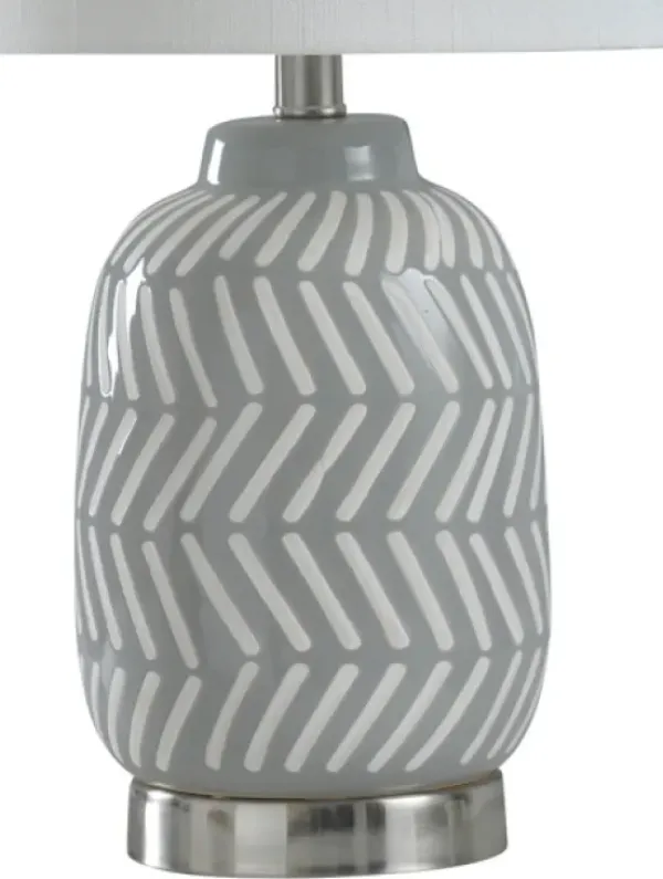 Table Lamps-Kirkland's Home Gray And Etched Table Lamp White
