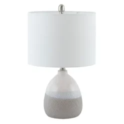 Table Lamps-Kirkland's Home Gray And Gradient Ceramic Table Lamp White