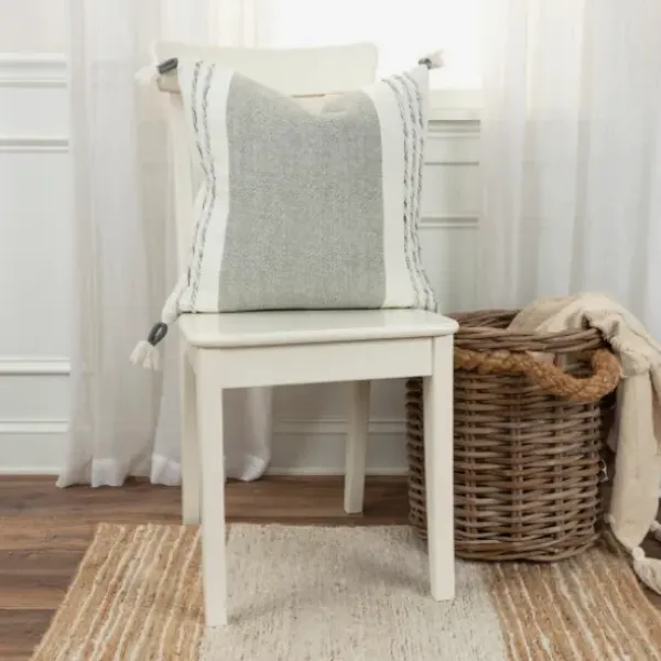Pillows-Kirkland's Home Gray And Ivory Color Block Pillow Gray/Ivory