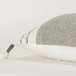 Pillows-Kirkland's Home Gray And Ivory Color Block Pillow Gray/Ivory