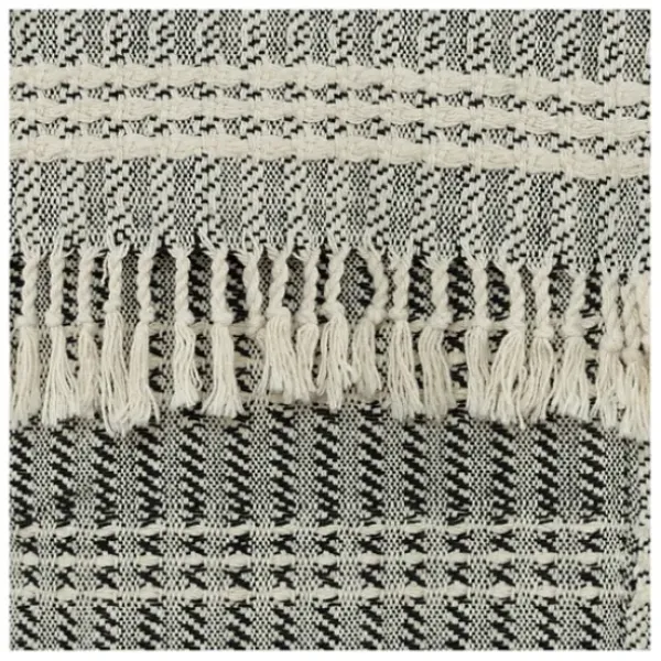 Blankets & Throws-Kirkland's Home Gray And Ivory Striped Cotton Throw Gray/Ivory