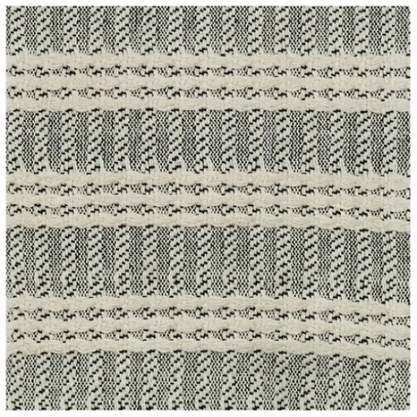 Blankets & Throws-Kirkland's Home Gray And Ivory Striped Cotton Throw Gray/Ivory