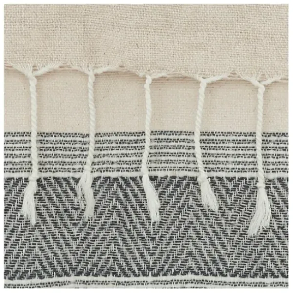 Blankets & Throws-Kirkland's Home Gray And Natural Colorblock Chevron Throw Gray/Tan