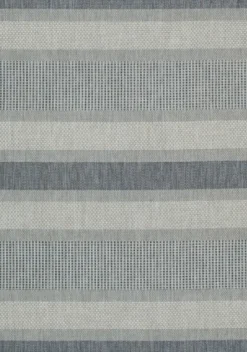 Shower Curtains-Kirkland's Home Gray And Navy Striped Fringe Shower Curtain Gray/Blue
