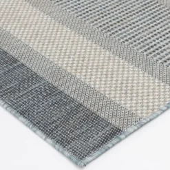 Shower Curtains-Kirkland's Home Gray And Navy Striped Fringe Shower Curtain Gray/Blue