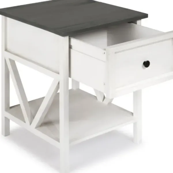 Accent & End Tables-Kirkland's Home Gray And Wash Reclaimed Wood Accent Table White