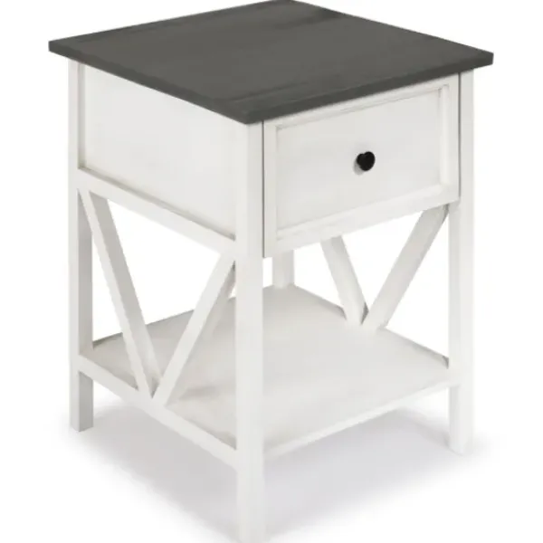 Accent & End Tables-Kirkland's Home Gray And Wash Reclaimed Wood Accent Table White